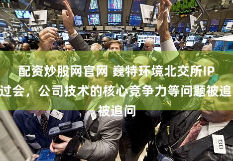 配资炒股网官网 巍特环境北交所IPO过会，公司技术的核心竞争力等问题被追问