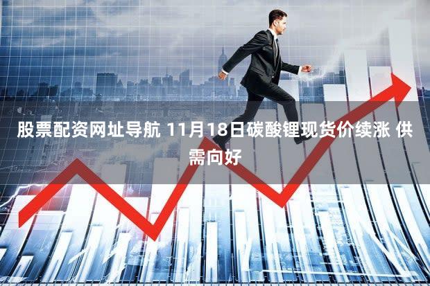 股票配资网址导航 11月18日碳酸锂现货价续涨 供需向好