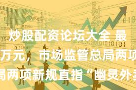 炒股配资论坛大全 最高罚款20万元，市场监管总局两项新规直指“幽灵外卖”乱象